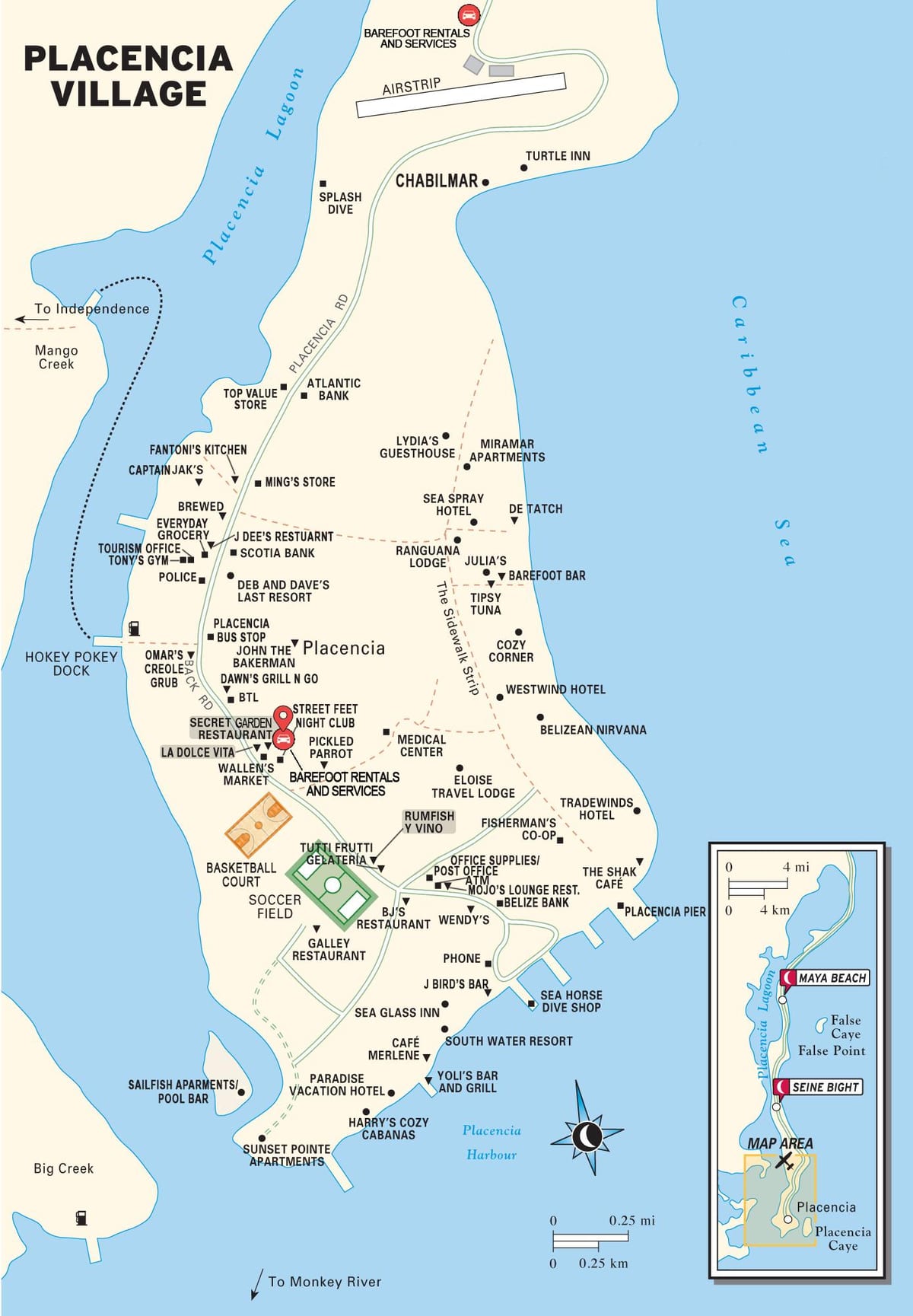 карта пласенсие Белизе