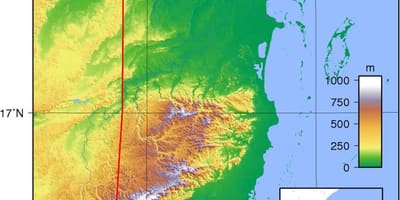 Карта висине Белизе 